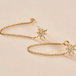 Boucles D'oreilles Pendantes Kettil Or Jaune Oxyde De Zirconium|Marc Orian Best
