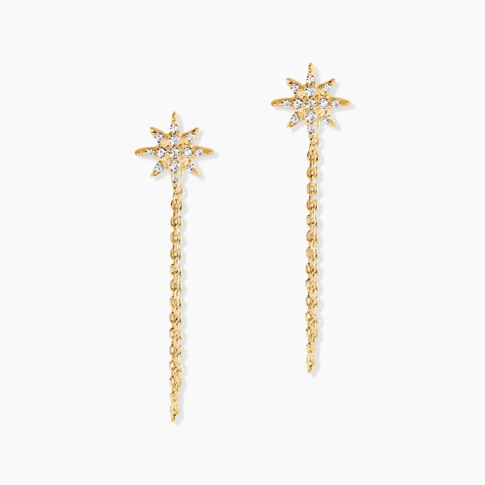 Boucles D'oreilles Pendantes Kettil Or Jaune Oxyde De Zirconium|Marc Orian Best