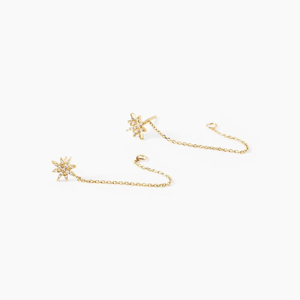Boucles D'oreilles Pendantes Kettil Or Jaune Oxyde De Zirconium|Marc Orian Best