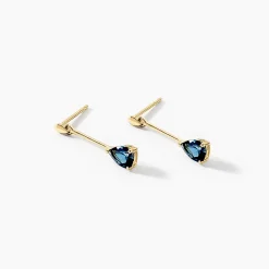 Boucles D'oreilles Pendantes Goutte Or Jaune Topaze|Marc Orian Hot