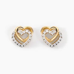 Boucles D'oreilles Puces Ablaye Or Jaune Oxyde De Zirconium