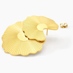 Boucles D'oreilles Puces Acier Jaune
