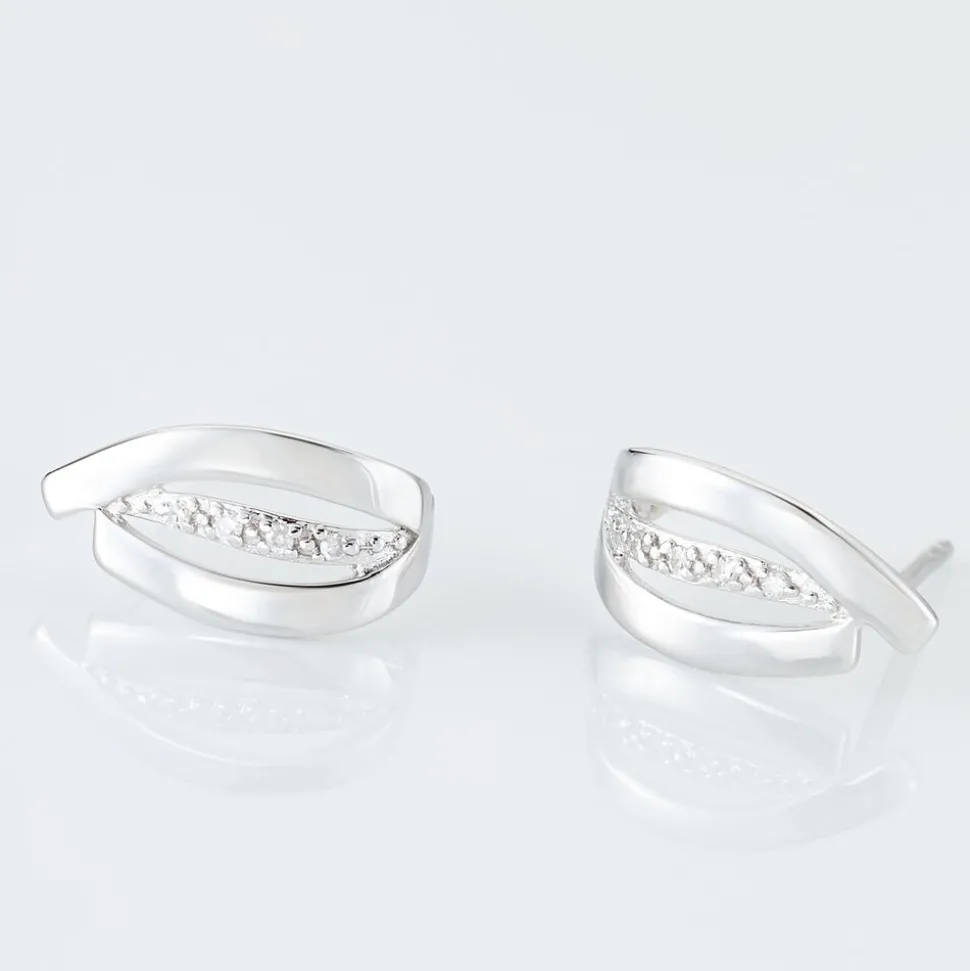 Boucles D'oreilles Puces Aelis Or Blanc Diamant