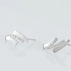 Boucles D'oreilles Puces Ainhoa Or Blanc Diamant