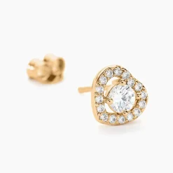 Boucles D'oreilles Puces Alais Plaqué Or Jaune Oxyde De Zirconium|Marc Orian Discount