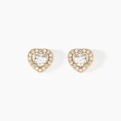Boucles D'oreilles Puces Alais Plaqué Or Jaune Oxyde De Zirconium|Marc Orian Discount