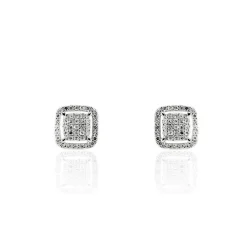 Boucles D'oreilles Puces Alessia Or Blanc Diamant|Marc Orian Sale