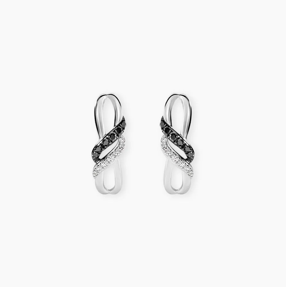 Boucles D'oreilles Puces Aline Or Blanc Diamant
