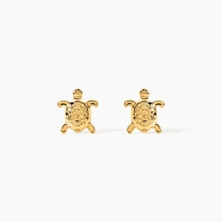 Boucles D'oreilles Puces Almahae Tortue Or Jaune|Marc Orian Best