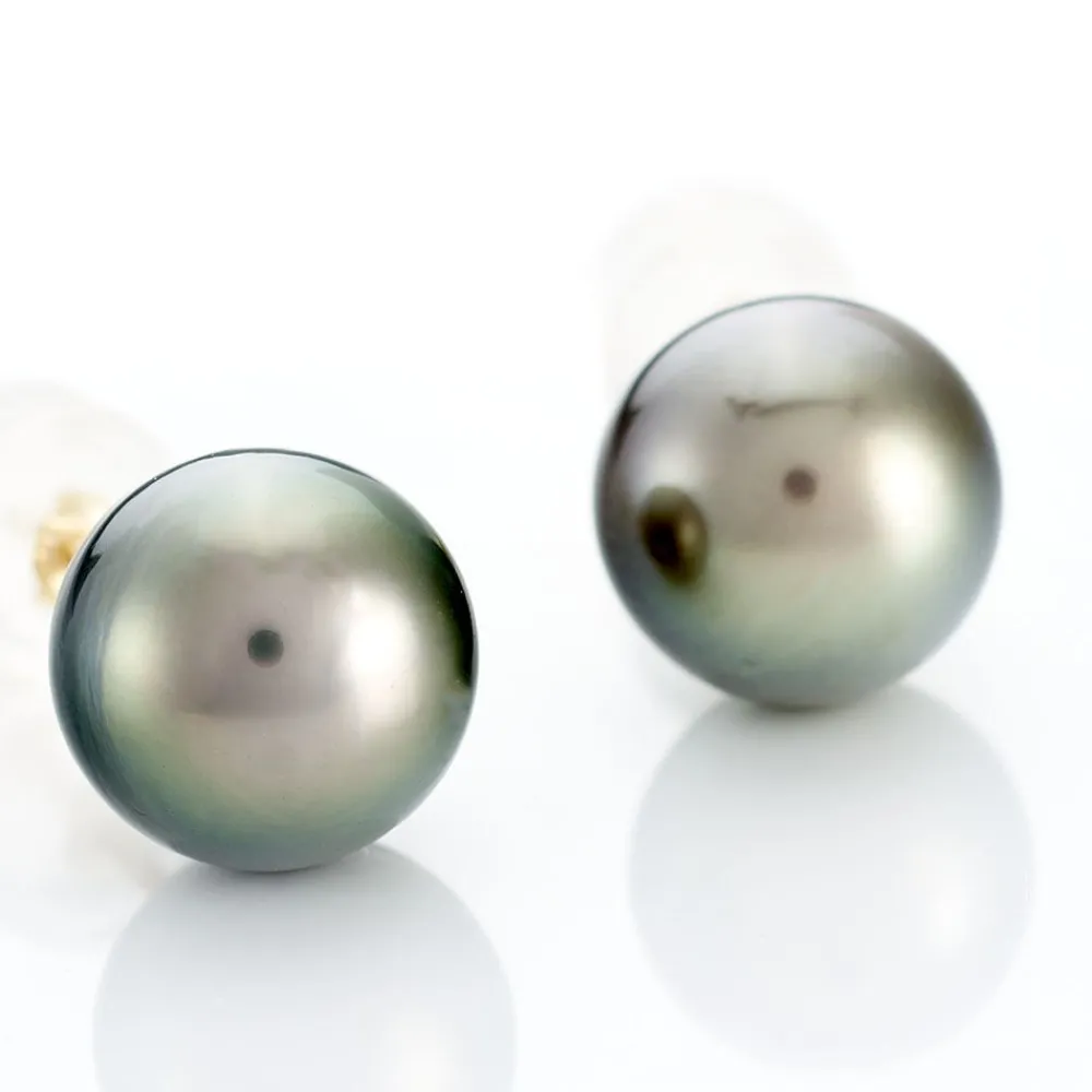 Boucles D'oreilles Puces Alper Or Jaune Perle De Culture De Tahiti|Marc Orian Outlet