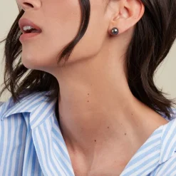 Boucles D'oreilles Puces Alper Or Jaune Perle De Culture De Tahiti|Marc Orian Outlet
