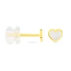 Boucles D'oreilles Puces Amaryllis Coeur Or Jaune Nacre|Marc Orian New
