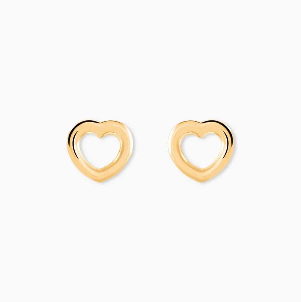Boucles D'oreilles Puces Anne-maudae Coeurs Or Jaune