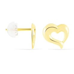 Boucles D'oreilles Puces Anne-maudae Coeurs Or Jaune