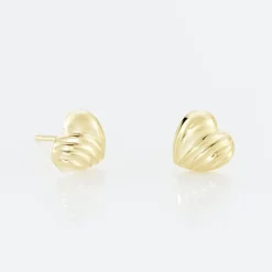 Boucles D'oreilles Puces Anne-maudae Cœurs Or Jaune