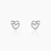 Boucles D'oreilles Puces Aoki Argent Blanc Oxyde De Zirconium