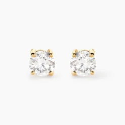 Boucles D'Oreilles Puces Aphrodite Ld Or Jaune Diamant Synthétique
