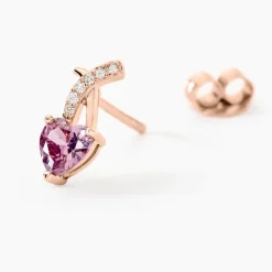 Boucles D'oreilles Puces Argent Rose Avalon Oxyde De Zirconium|Marc Orian Online
