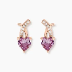 Boucles D'oreilles Puces Argent Rose Avalon Oxyde De Zirconium|Marc Orian Online