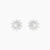 Boucles D'oreilles Puces Argent Blanc Cheri Perle De Culture Oxydes