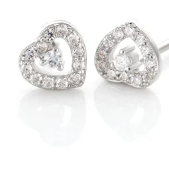 Boucles D'oreilles Puces Argent Blanc Gautiere Oxydes De Zirconium