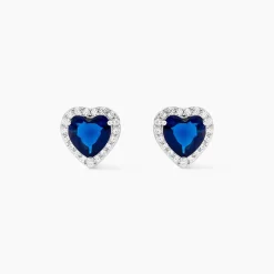 Boucles D'oreilles Puces Argent Blanc Sphinx Pierre