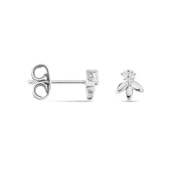 Boucles D'oreilles Puces Argent Blanc Braxton Oxydes De Zirconium