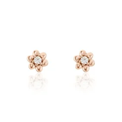 Boucles D'oreilles Puces Argent Rose Buddy Oxydes De Zirconium
