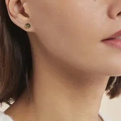 Boucles D'oreilles Puces Argent Blanc Acacia Ambre|Marc Orian New