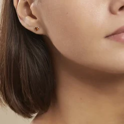 Boucles D'oreilles Puces Argent Blanc Delvinaae Ambre|Marc Orian Online