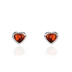Boucles D'oreilles Puces Argent Blanc Delvinaae Ambre|Marc Orian Online