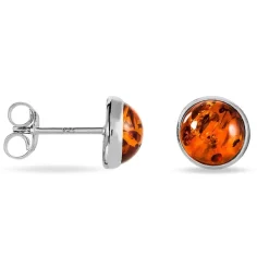 Boucles D'oreilles Puces Argent Blanc Acacia Ambre|Marc Orian Best
