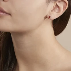 Boucles D'oreilles Puces Argent Blanc Junie Ambre|Marc Orian Hot