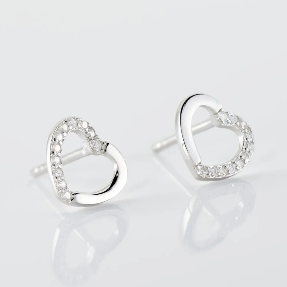 Boucles D'oreilles Puces Argent Blanc Saverio Oxydes De Zirconium|Marc Orian Hot