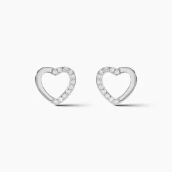 Boucles D'oreilles Puces Argent Blanc Saverio Oxydes De Zirconium|Marc Orian Hot