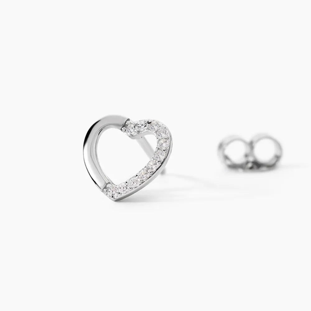 Boucles D'oreilles Puces Argent Blanc Saverio Oxydes De Zirconium|Marc Orian Hot