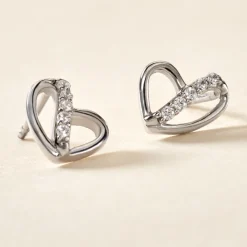 Boucles D'oreilles Puces Arika Argent Blanc Oxyde De Zirconium|Marc Orian Best