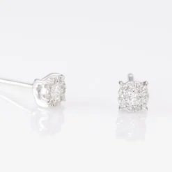 Boucles D'oreilles Puces Artemis Or Blanc Diamant
