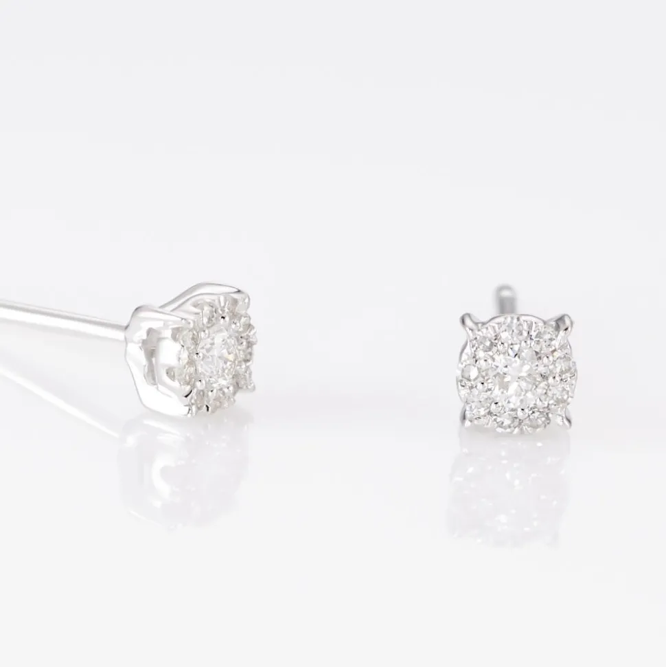 Boucles D'oreilles Puces Artemis Or Blanc Diamant