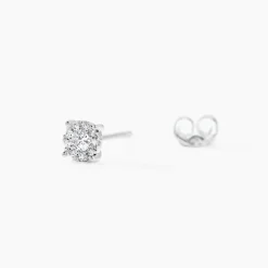 Boucles D'oreilles Puces Artemis Or Blanc Diamant