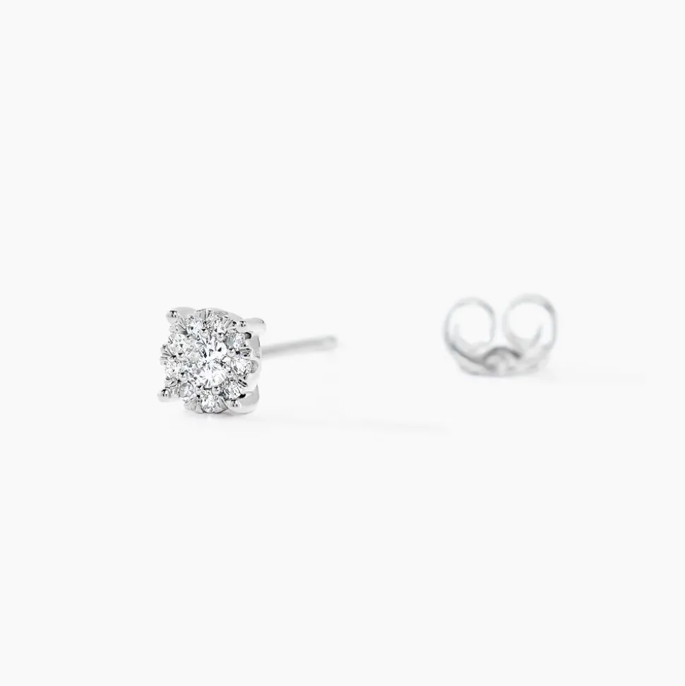 Boucles D'oreilles Puces Artemis Or Blanc Diamant