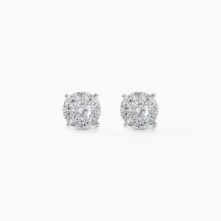 Boucles D'oreilles Puces Artemis Or Blanc Diamant