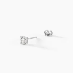 Boucles D'oreilles Puces Artemis Or Blanc Diamant