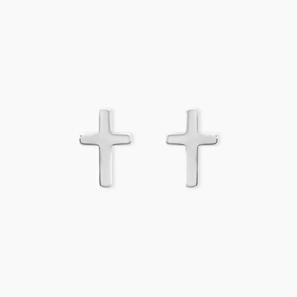 Boucles D'oreilles Puces Ashana Argent Blanc|Marc Orian New