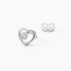 Boucles D'oreilles Puces Ashley Argent Blanc Oxyde De Zirconium|Marc Orian Online