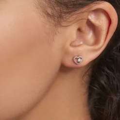 Boucles D'oreilles Puces Ashley Argent Blanc Oxyde De Zirconium|Marc Orian Online