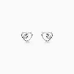 Boucles D'oreilles Puces Ashley Argent Blanc Oxyde De Zirconium|Marc Orian Online
