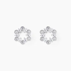 Boucles D'Oreilles Puces Astrea Argent Blanc Oxyde De Zirconium