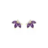 Boucles D'oreilles Puces Augustina Or Jaune Amethyste Oxyde