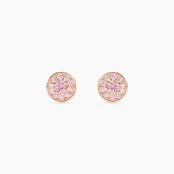 Boucles D'oreilles Puces Auxana Argent Rose Oxyde De Zirconium|Marc Orian Discount